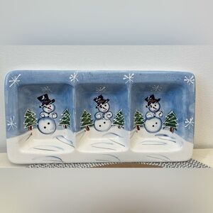 St. Nicholas Squate Snowman Platter